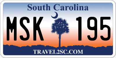 SC license plate MSK195