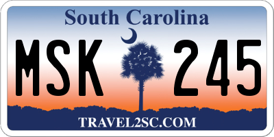 SC license plate MSK245