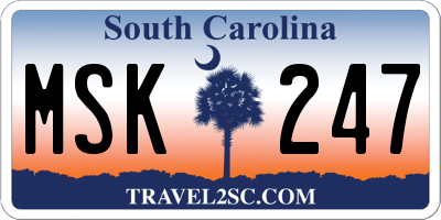 SC license plate MSK247