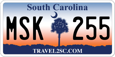 SC license plate MSK255