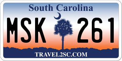 SC license plate MSK261