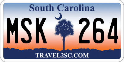 SC license plate MSK264