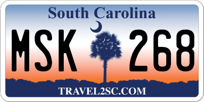 SC license plate MSK268