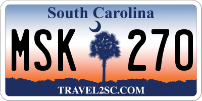 SC license plate MSK270