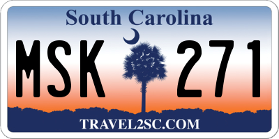 SC license plate MSK271