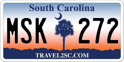 SC license plate MSK272