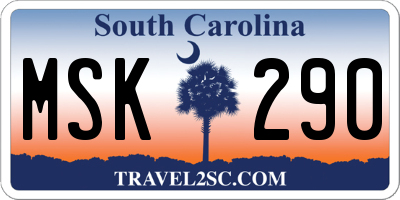 SC license plate MSK290