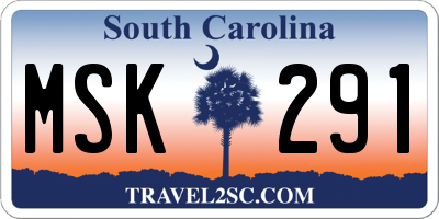 SC license plate MSK291