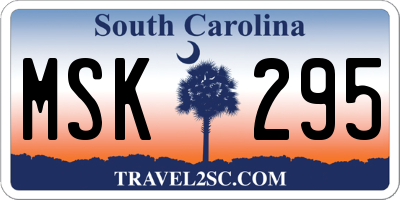 SC license plate MSK295