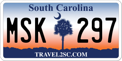 SC license plate MSK297