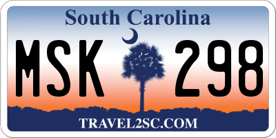 SC license plate MSK298