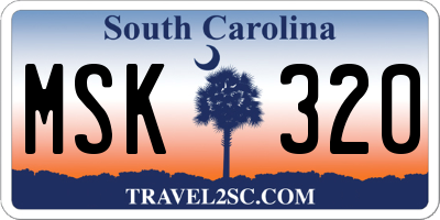 SC license plate MSK320
