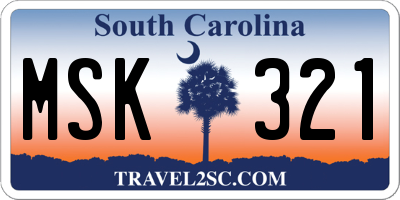 SC license plate MSK321