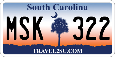 SC license plate MSK322