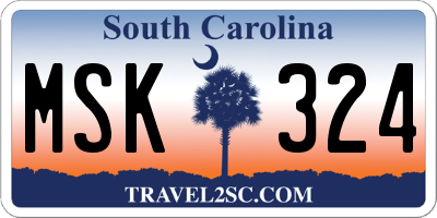 SC license plate MSK324