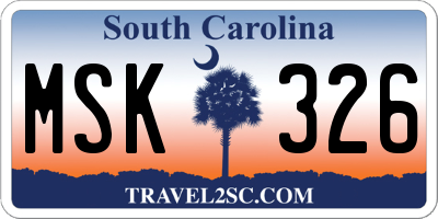 SC license plate MSK326