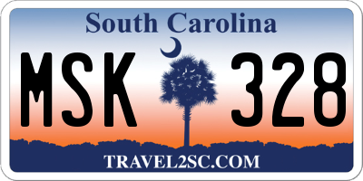 SC license plate MSK328