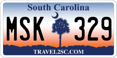 SC license plate MSK329