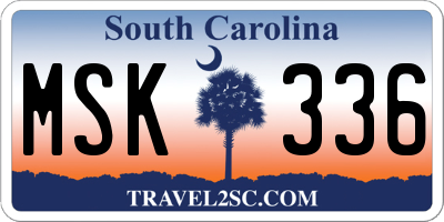 SC license plate MSK336