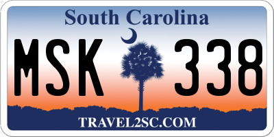 SC license plate MSK338