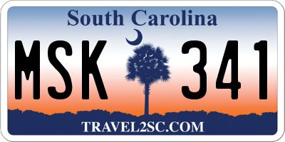 SC license plate MSK341