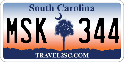 SC license plate MSK344