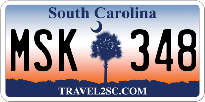 SC license plate MSK348