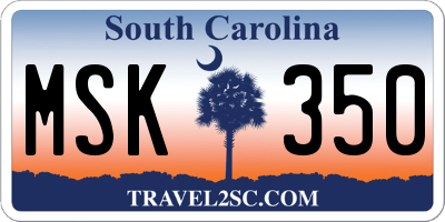 SC license plate MSK350