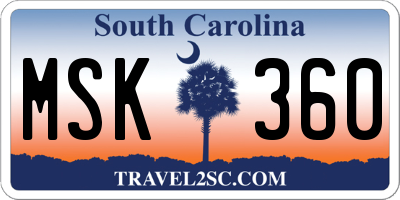 SC license plate MSK360
