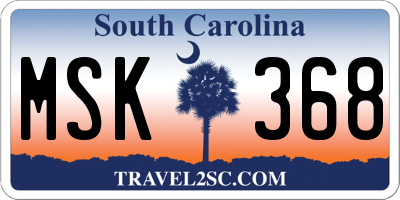 SC license plate MSK368