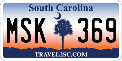 SC license plate MSK369