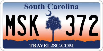 SC license plate MSK372