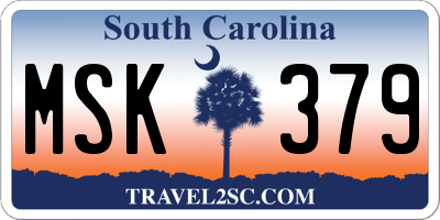 SC license plate MSK379