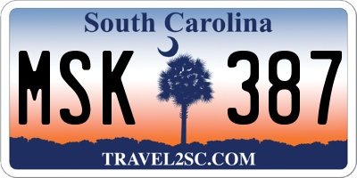 SC license plate MSK387