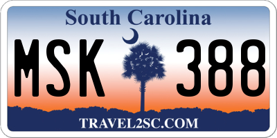 SC license plate MSK388