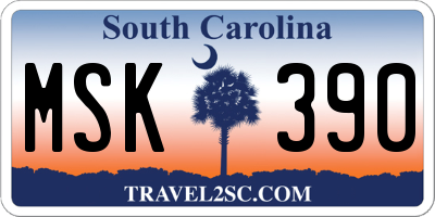 SC license plate MSK390