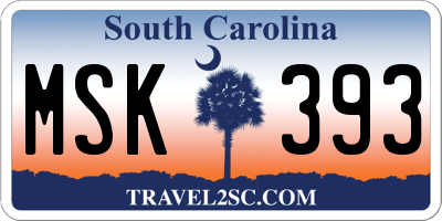 SC license plate MSK393