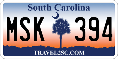 SC license plate MSK394