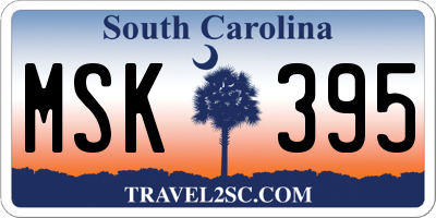 SC license plate MSK395