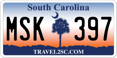 SC license plate MSK397