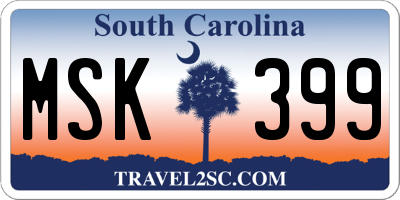 SC license plate MSK399
