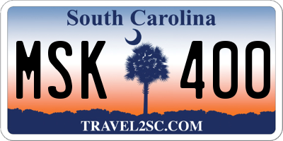 SC license plate MSK400