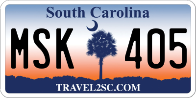 SC license plate MSK405
