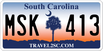 SC license plate MSK413