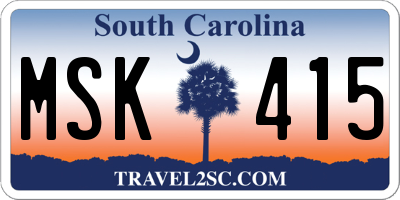 SC license plate MSK415