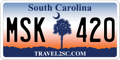 SC license plate MSK420