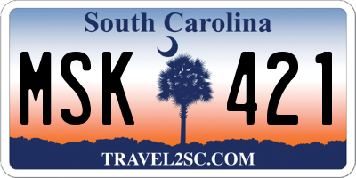SC license plate MSK421