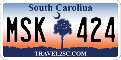 SC license plate MSK424