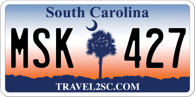 SC license plate MSK427