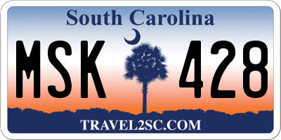 SC license plate MSK428